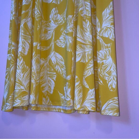 Susan Graver QVC Liquid Knit Yellow Floral Sleeveless Dress - Picture 3 of 7